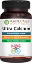 Pure Nutrition Ultra Calcium 1000mg with VIT D3 + K2 | 90 Tab | Highly absorbable Calcium Supplement with Calcium Citrate Malate, VIT D3, K2, Moringa Oleifera, Magnesium and Zinc.