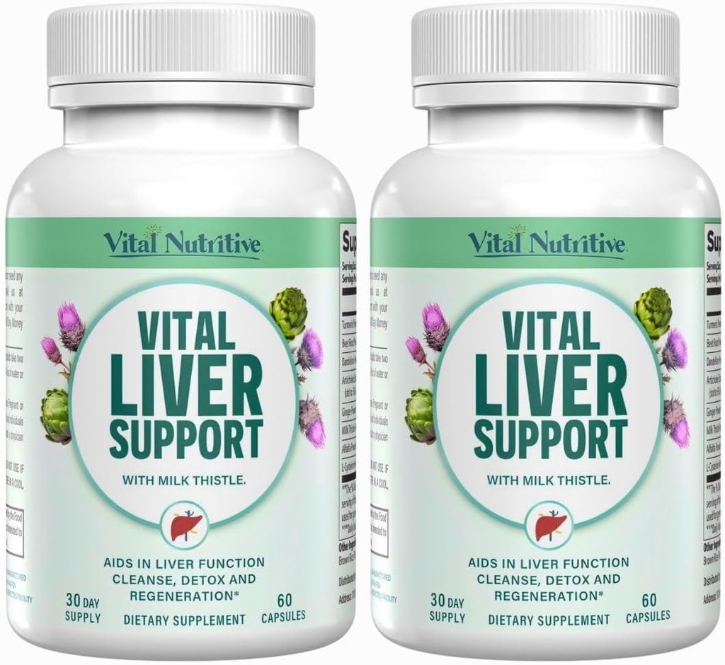 Vital Liver Support - Premium Liver Cleanse Detox & Repair Formula with Milk Thistle Supports Liver Health and Detox Cleanse