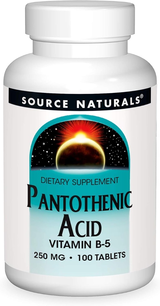 Source Naturals Pantothenic Acid 250 mg Vitamin B-5 Dietary Supplement - 100 Tablets