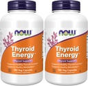 NOW Supplements, Thyroid Energy™, Iodine and Tyrosine Plus Selenium, Zinc and Copper, 180 Veg Capsules (Pack of 2)