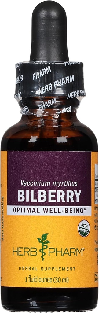 Herb Pharm Bilberry Liquid Extract for Eye and Vision Support - 1 Ounce