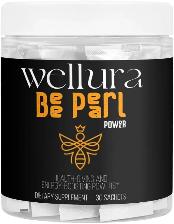 Bee Pearl Powder Supplement, Bee Bread, Royal Jelly, Propolis, 30 Sachets