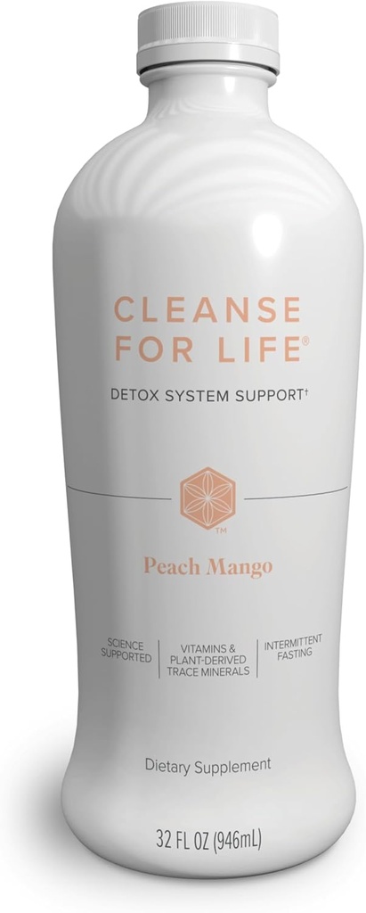 Isagenix Cleanse for Life - Detox System Support with Vitamins & Minerals - Support Healthy Metabolism with Antioxidant Supplement - Gluten & Soy Free Cleanse Drink - Peach Mango, 32 Oz