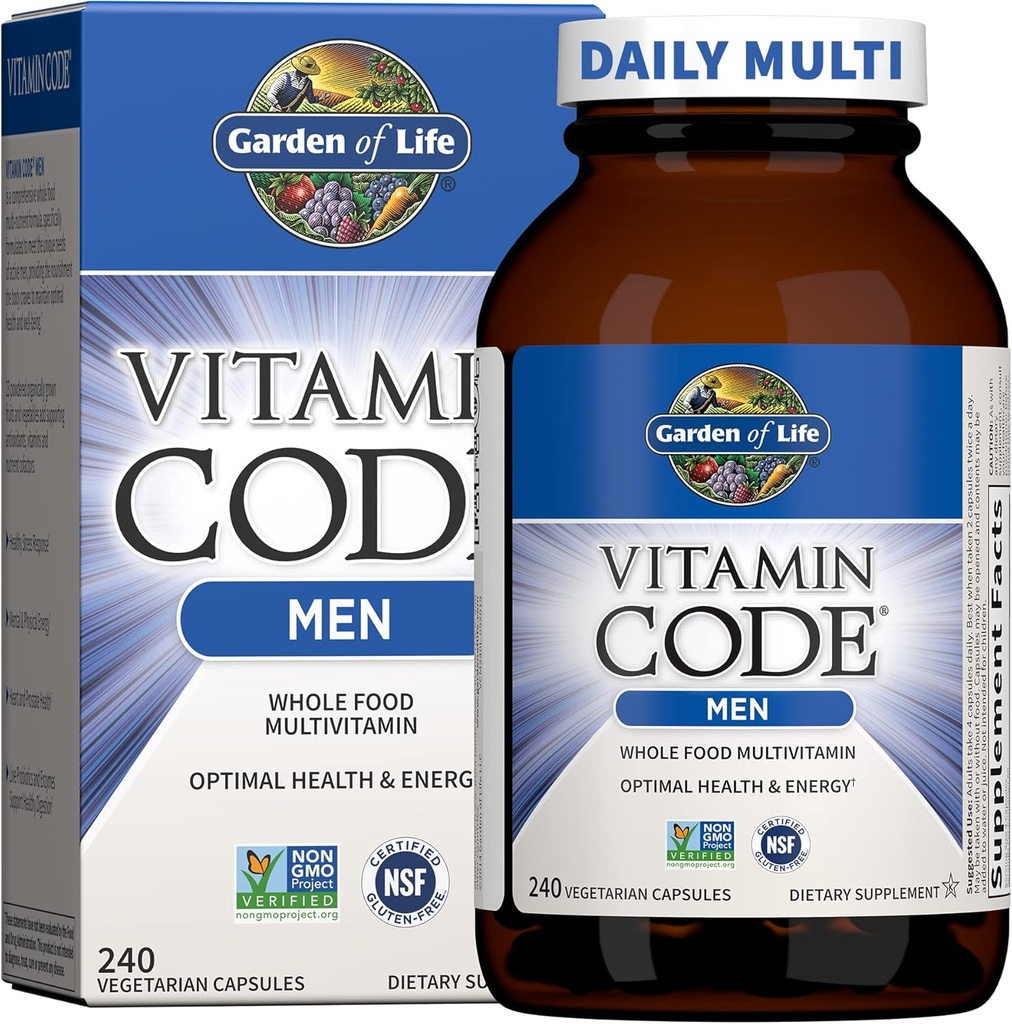 Garden of Life Vitamin Code®, Whole Food Multivitamin for Men, 240 Vegetarian Capsules