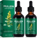 2 Pack Mullein Drops for Lungs, Natural Mullein Herbal Supplements, Mullein Leaf Extract for Lung Cleanse and Respiratory Support, 2.02 fl oz