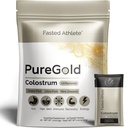 PureGold - Bovine Colostrum Powder - 100% Pure New Zealand Grass Fed, Supports Gut Health, Skin, Hair, & Immunity – Colostrum Supplement, Unflavored, 30 Travel Packets