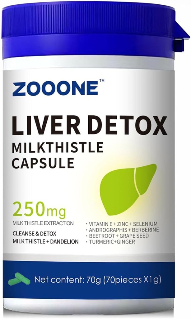 zooone - Lutein Eye Vitamins Supplement & Liver Cleanse Detox & Repair, Milk Thistle