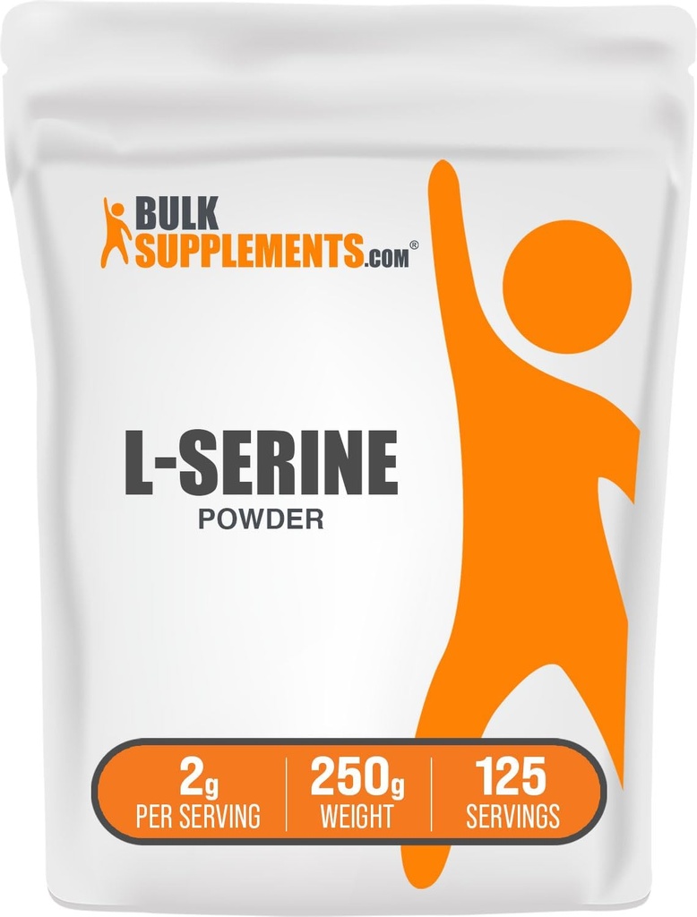 BulkSupplements.com L-Serine Powder - Serine Supplement, Amino Acid Powder - Unflavored & Gluten Free, 2g per Serving, 250g (8.8 oz) (Pack of 1)