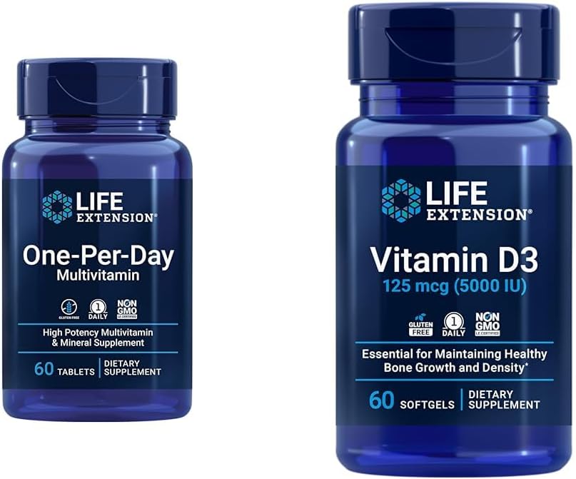 Life Extension One-Per-Day Multivitamin – Packed with Over 25 Vitamins, Minerals & Plant Extracts & Vitamin D3 125 mcg (5000 IU), Bone Health, Brain Performance, Immune System Support