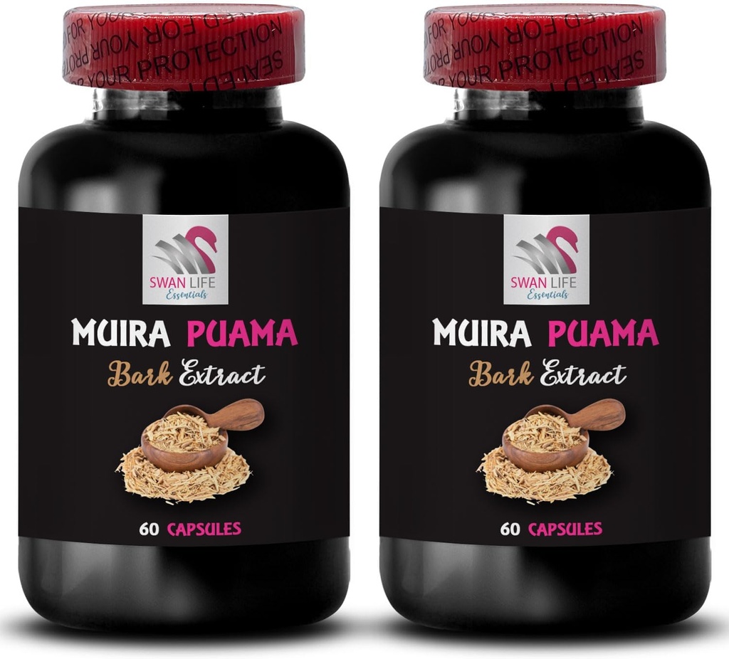 Energy Support Complex - Muira PUAMA BARK Extract - Natural Daily Lift, Active Lifestyle Support, Nature’s Momentum, Mindful Boost, Botanical Drive, Botanical Lifestyle Support 2 Bottles 120 Capsules