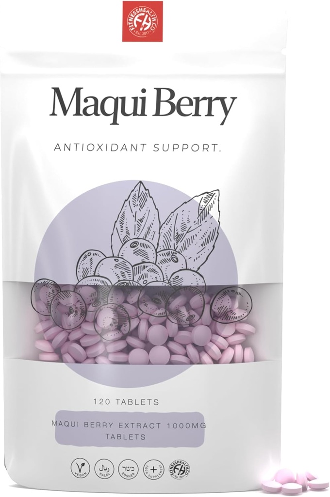Fitness Health Maqui Berry Extract 120 Tablets 2000MG | Supplement for Energy Booster | Pure Maqui Berry | Manufactured in The UK