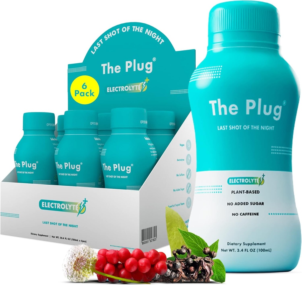 The Plug Liver Cleanse Detox & Repair Drink - Plant Based Herbal Electrolyte Drink for Liver Support & Health, Bloating Relief, Restore Antioxidants & Minerals | Liver Complex Energy Drink (6-Pack)