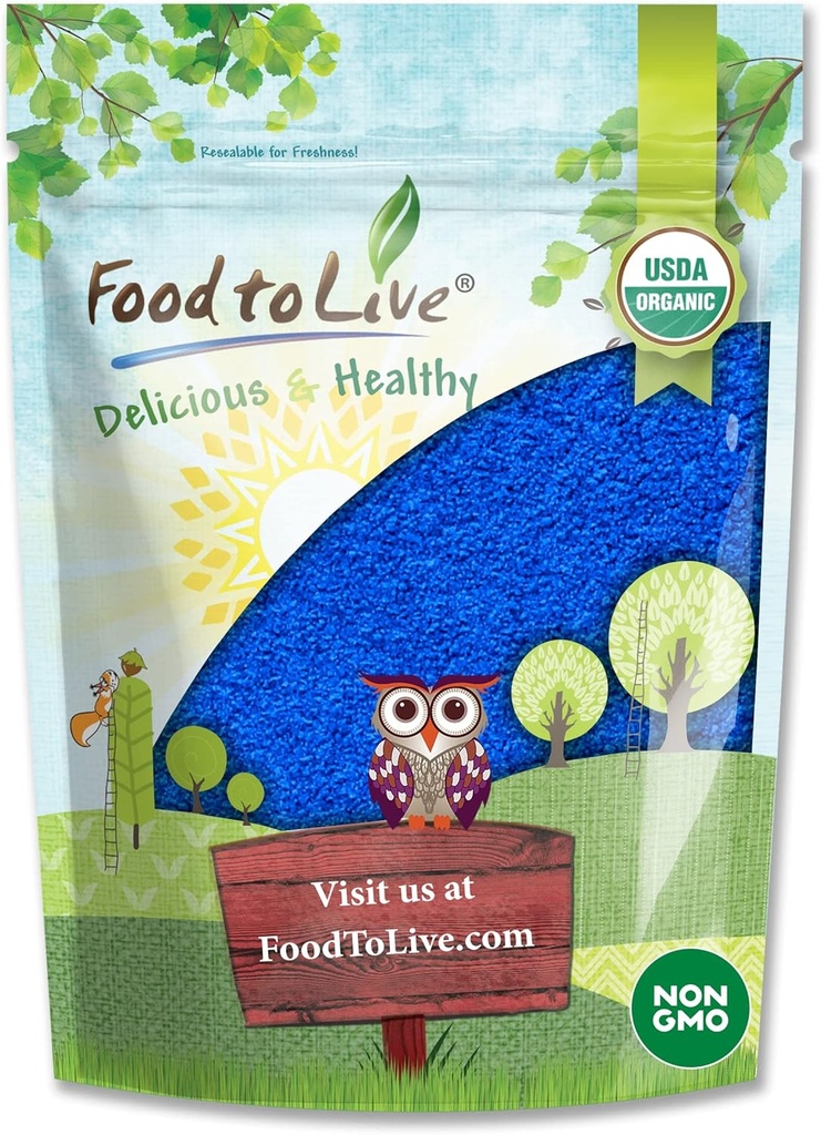 Food to Live Organic Blue Spirulina Powder, 2 Ounces – Non-GMO, Pure Raw Blue-Green Algae Extract, Vegan, Non-Irradiated, Great for Juices, Smoothies, Shakes, Drinks, and Food Coloring