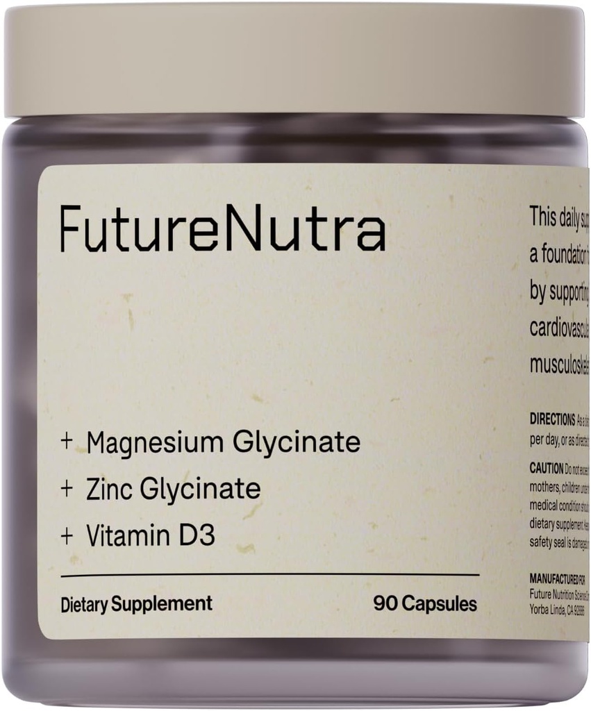 Magnesium Glycinate, Zinc Glycinate & Vitamin D3 - Triple Action for Immune, Muscle, and Bone Health, High Absorption Formula, 90 Count (Pack of 1)
