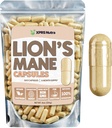 XPRS Nutra Organic Lions Mane Supplement Capsules - 360 Count (180 Day Supply) of Premium Mushroom Pills for Mental Clarity, Cognition and Immunity - Brain Boosting Superfood