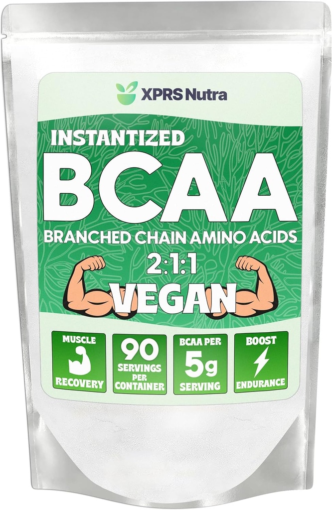 XPRS Nutra BCAA Powder - Amino Acids Supplement for Men - Unflavored BCAA Workout Supplements - Gym Supplements for Men - Amino Acids Supplement for Women for Gym Post Workout Recovery (1 Pound)