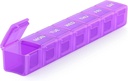 Sukuos Extra Large Weekly Pill Organizer, 7 Day Daily Pill Box Case Arthritis Friendly, Silkscreen Printed Medicine Container with Clear Lid for Vitamins, Fish Oils or Supplements (Purple)