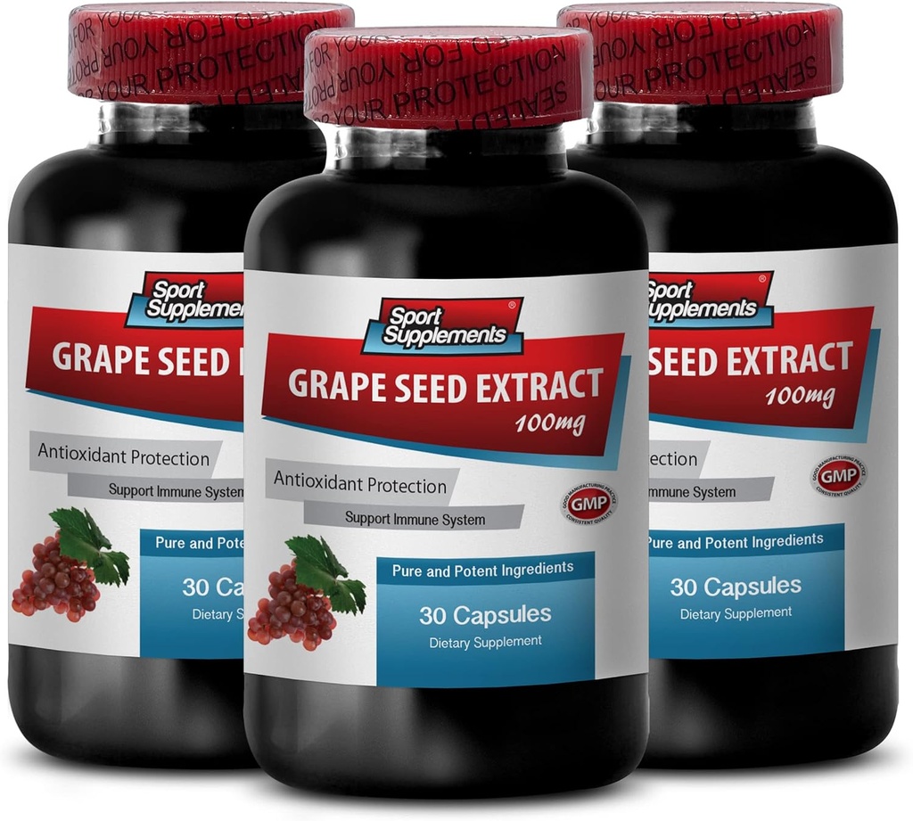 Oligomeric proanthocyanidins - Grape Seed Extract - Grape Seed Extract Capsules - Grape Seed Extract Capsules - Grape Seed Supplement - Grape Seed resveratrol - Prevent high Pressure - 3B 90 Capsules