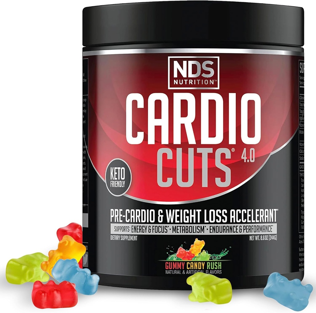 NDS Nutrition Cardio Cuts 4.0, 20 Servings (Pack of 1), Gummy Candy Rush