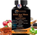 10-in-1 Irish Sea Moss Veggie Caps 3000mg Black Seed Oil Ashwagandha Bladderwrack Burdock Turmeric Apple Cider Vinegar Manuka Honey Dandelion Black Pepper - Made in US(Veggie Caps, Unflavored)