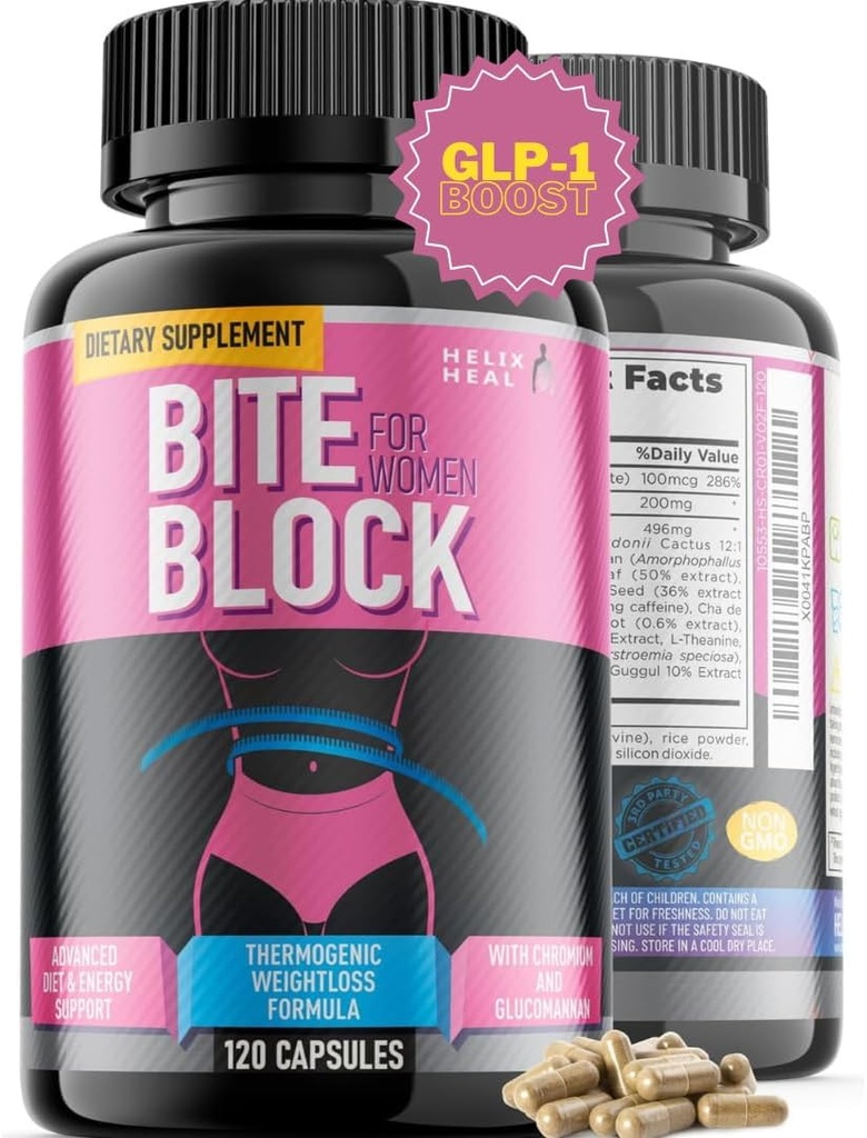 Appetite Suppressant for Weight Loss Women - Pills for Bloating Relief & Carb Blocker, Thermogenic Belly Fat Burner w/Chromium Caffeine Glucomannan - Diet Pills Work Fast, 240 Capsules- 4-Month Supply