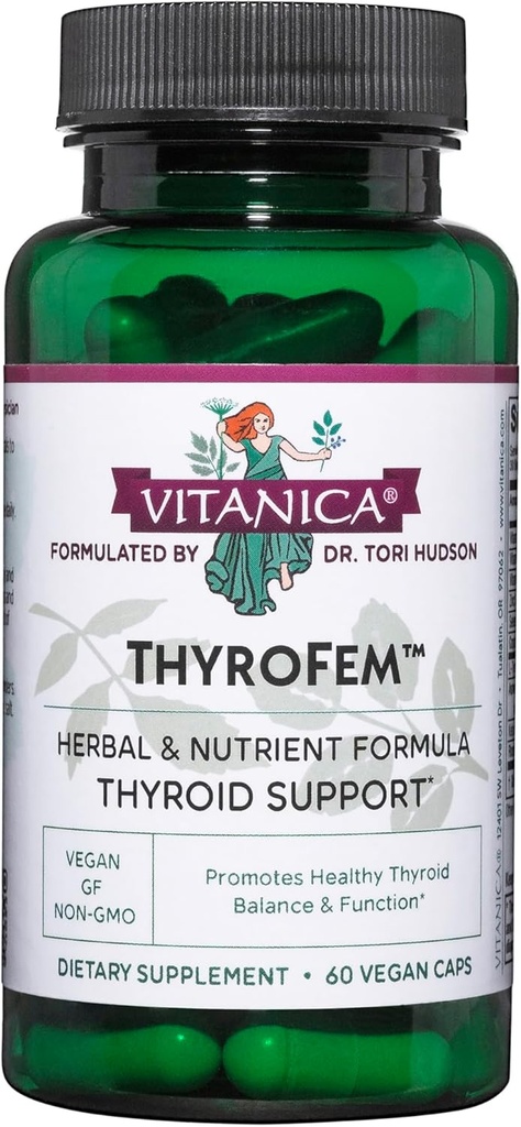 Vitanica ThyroFem, Thyroid Gland Support, Vegan, 60 Capsules