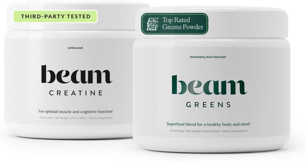 Beam Greens, Greens Powder, Creatine, 30 Servings Each