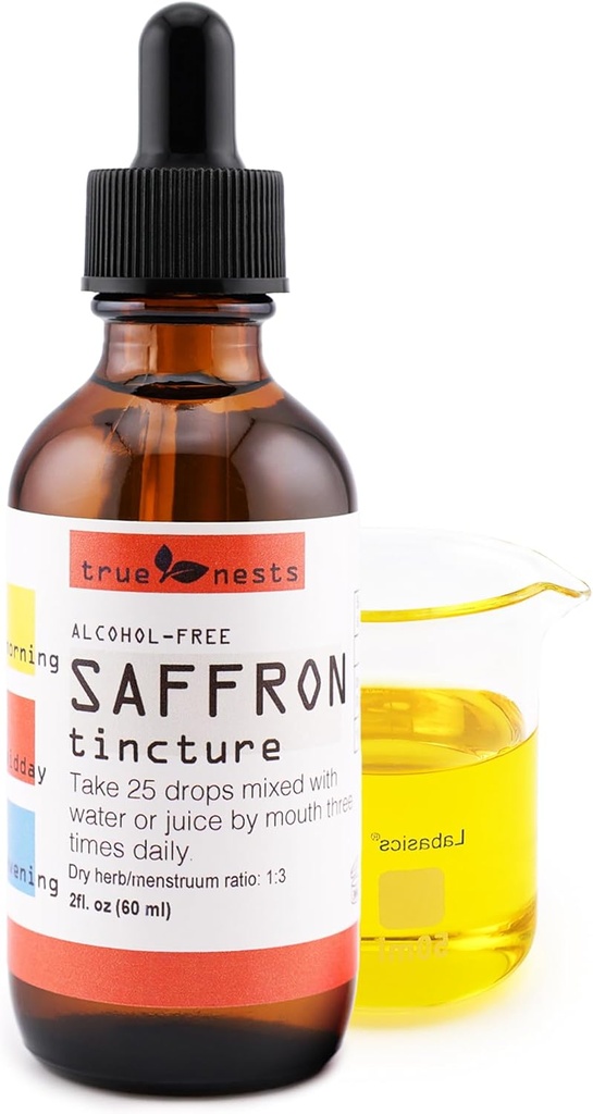 Organic Saffron Tincture – Pure Saffron Extract Drops – Premium Saffron Crocus Liquid Supplement – Natural, Vegan, Non-GMO – Pure Saffron Liquid Extract 2oz