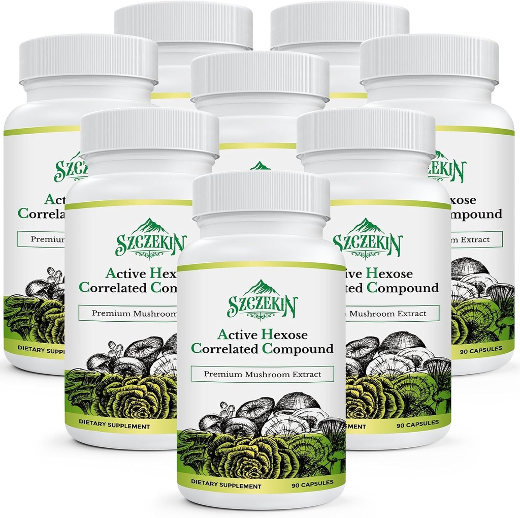 Active Hexose Correlated Compound 1500 mg Supplement, Natural 8 Mushroom Extract Supplement, Immune System, Liver Function, Natural Killer and T Cells Activity, 720 Veggie Capsules