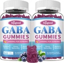 2 Pack GABA Gummies for Adults, Relaxation, Zzz & Mood – Sugar-Free Calm Gummies with L-Theanine, 5-HTP, Vitamin D3 – Natural Zzz Support, GABA Supplements for Kids, 120 Count