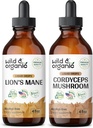 Wild & Organic Lion's Mane Tincture 4 fl oz & Cordyceps Tincture 4 fl oz