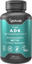 Naturalis Vegan Vitamin ADK with 50mg Tocotrienol and CoQ-10 | Nano-Emulsified in EVOO for Better Absoprtion | Non-GMO, Soy Free and Vegan Society Certified | 180 Veggie Softgels (Carrageenan Free)