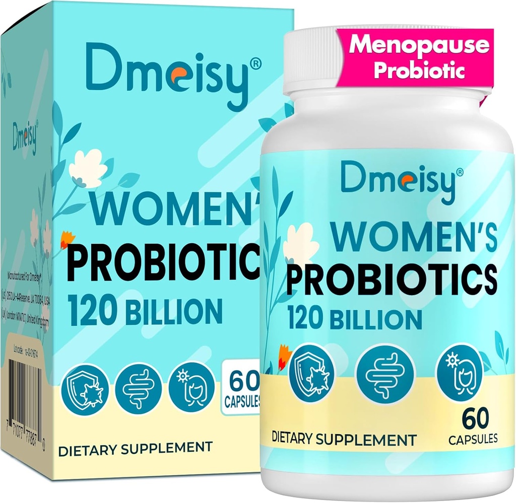 Menopause Supplements for Women, 120 Billion CFU Probiotic, 13-in-1 Herbs Probiotics Complex, for Menopause Relief, Hormone Balance, Hot Flashes, Night Sweats, Mood Swings, Gut & Immunity - 60 Capsule