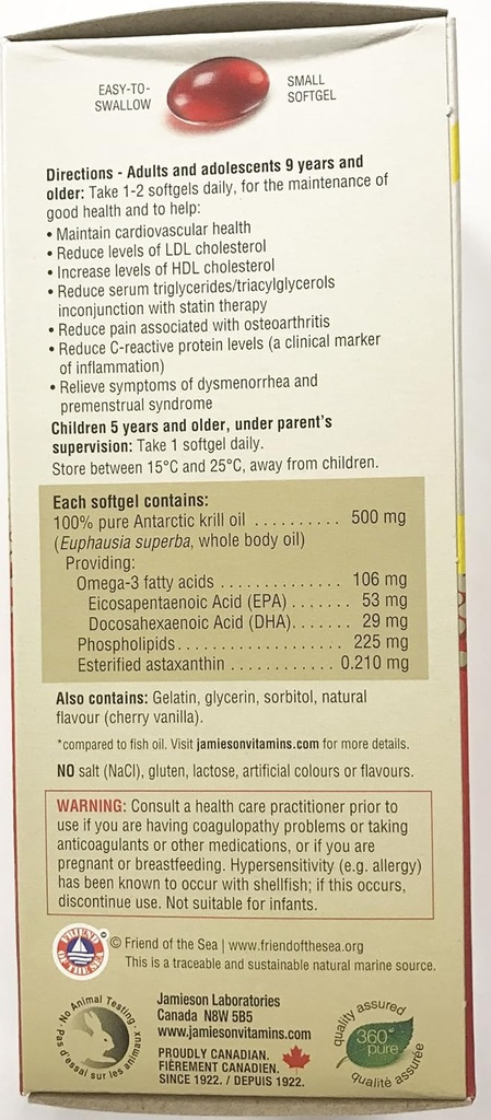 Jamieson Omega Complete™ Extra Strength Super Krill 500 mg, 100 softgels