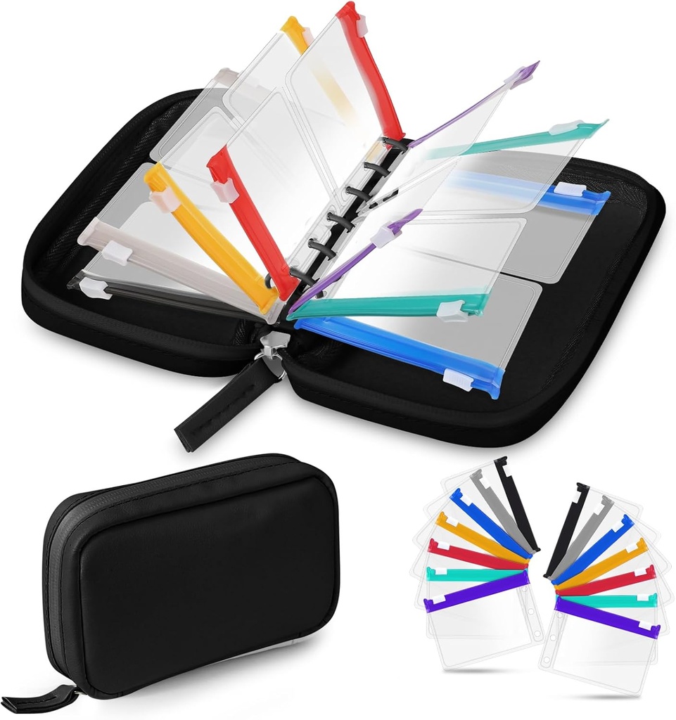 Water-Proof Pill Pouch Set, Weekly Organizer 2 Times a Day, Loose-Leaf Storage With Color-Coded Medicine Pouches, Reusable Travel Medicine Organizer, Zippered