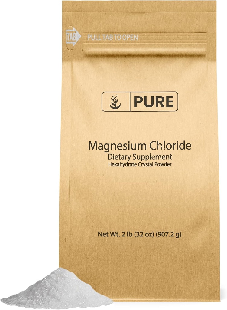 Pure Original Ingredients Magnesium Chloride (2lb) Oral Supplement, Crystal Powder, Magnesium Supplement, Food Grade
