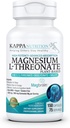 Kappa Nutrition Powered by Magbrain™ Magnesium L-Threonate Plant-Based, 420mg Elemental Magnesium (3 Capsules) from 2,253mg, 150 Vegan Capsules, Brain, Sleep & Muscle Support.