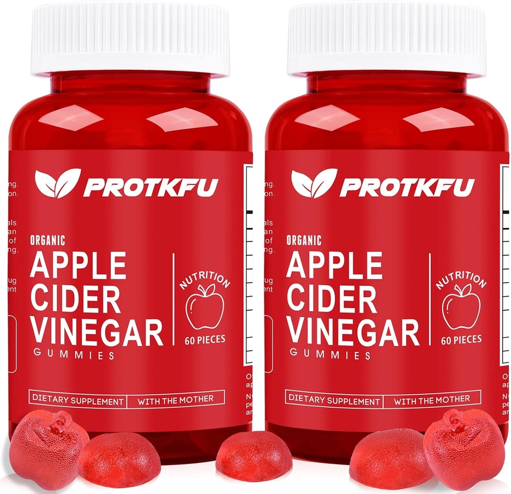 Apple Cider Vinegar Gummies, 120 Count Max Strength 1000mg ACV Gummies with Vitamin B12 & B6, for Metabolism, Digestion, Detox, Gut & Immune Health, Vegan & Non-GMO, Gelatin-Free