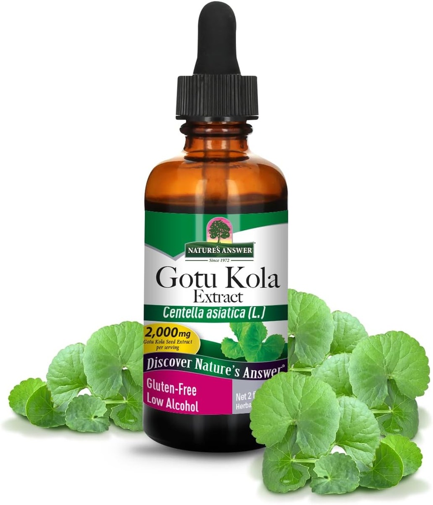 Nature's Answer Gotu Kola Herb with Organic Alcohol, 2-Fluid Ounces