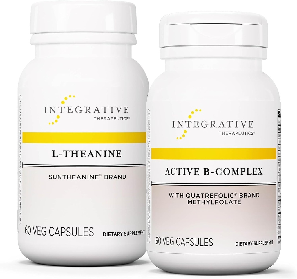 Integrative Therapeutics Bundle with Active B-Complex, 60 Capsules & L-Theanine, 60 Capsules - Active B-Complex to Support Energy Metabolism with 8 B-Vitamins* - L-Theanine to Support a Relaxed State*