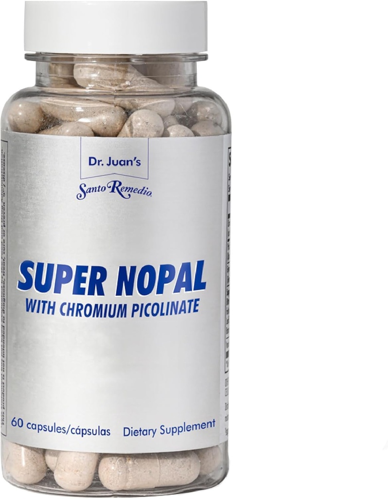 Santo Remedio Super Nopal, Exclusive Formula with Nopal, Gurmar (Gymnema Silvestre), Chromium Picolinate and Vanadyl Sulfate. 60 Capsules (30 Servings)