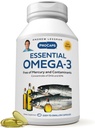 ANDREW LESSMAN Essential Omega-3 Unflavored - 360 Softgels - Ultra-Pure, High Potency Omega-3 Oils. High DHA, No Stomach Upset, No Contaminants, No Mercury. Small Easy to Swallow Softgels