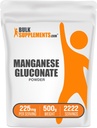 BulkSupplements.com Manganese Gluconate Powder - Manganese Supplement, Essential Trace Mineral - High Absorption & Gluten Free, 225mg per Serving, 500g (1.1 lbs) (Pack of 1)