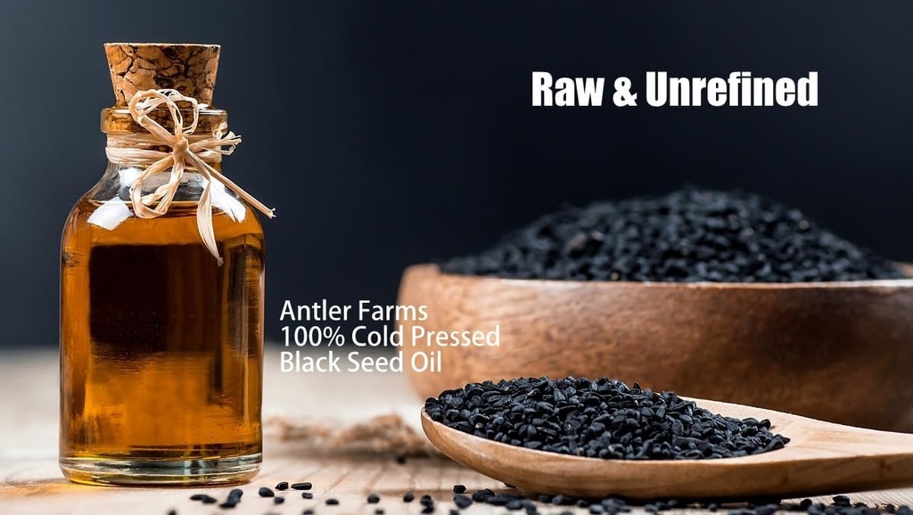 Antler Farms - Black Seed Oil Softgel Capsules -100% Pure, Virgin, Cold-Pressed 60 Softgels, 500mg – 2% Thymoquinone, Turkish Black Cumin Nigella Sativa Seed Oil
