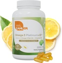 Zahler Omega 3 Platinum +D, All-Natural Pure Fish Oil Supplement, Burpless Softgel with No Fishy Aftertaste, Highest in EPA and DHA, Certified Kosher, 180 Softgels