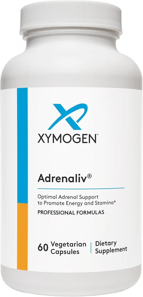 XYMOGEN Adrenaliv - Adrenal Support Supplement to Promote The Body's Response to Stress, Promote Energy and Stamina - Rhodiola Rosea, Eleuthero, Adrenal Complex, Licorice, Vitamin B6 (60 Capsules)