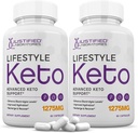 Justified Laboratories (2 Pack Lifestyle Keto Pills 1275MG New & Improved Formula Contains Apple Cider Vinegar Extra Virgin Olive Oil Powder Green Tea Leaf 120 Capsules