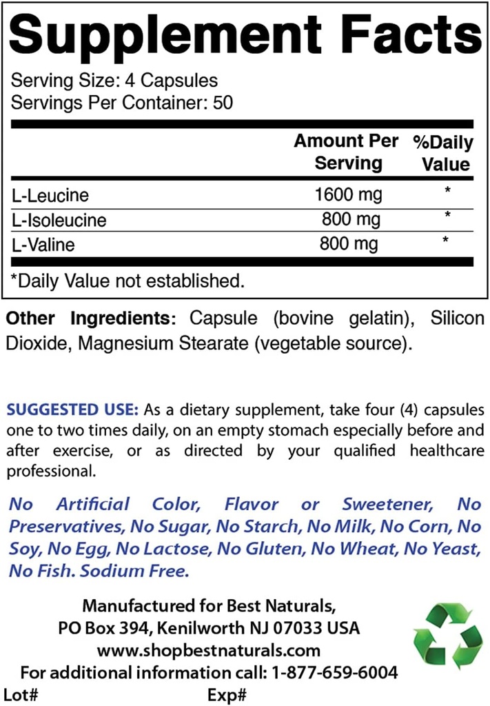 Best Naturals BCAA 3200mg & Zinc Citrate 30 mg