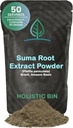 Holistic Bin Wild Harvested Root Ginseng Powder – Brazilian Suma Root Ginseng for Tea & Smoothies – Adaptogen Extract – Non GMO – 50 Grams