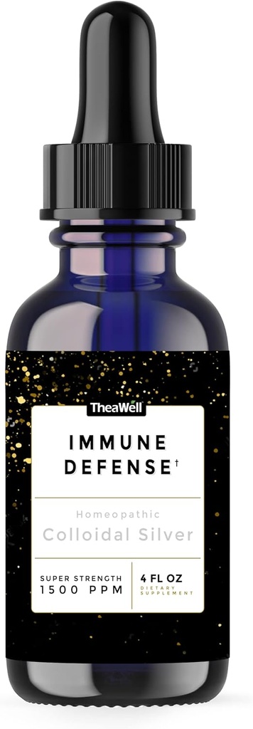 Colloidal Silver 1500 PPM, Super-Strength Concentration, Immune Defense, High-Grade Mild Silver Protein (4.00 Fl Oz, 4.00, Fl Oz) by TheaWell
